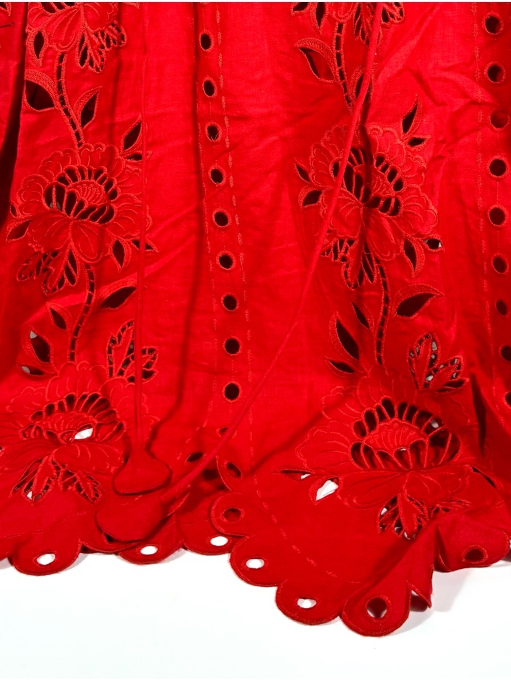Farm Red Flowers Rio Richelieu Embroidered Sleeveless Maxi Dress Medium Small - Picture 14 of 16